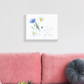 Blauw Wit Bijbel vers Twee Tone Textured Church Canvas Afdruk (Insitu (Woonkamer))