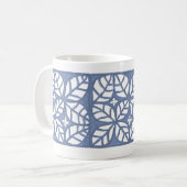 Blauw-wit bladpatroon mok (Voorkant links)