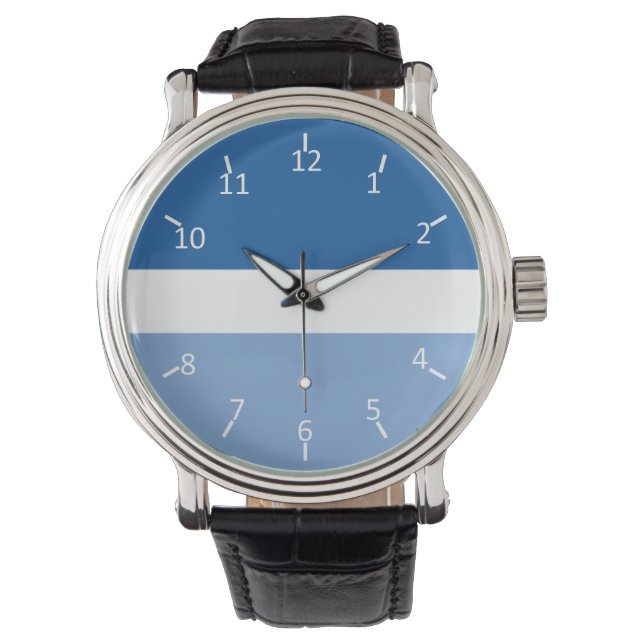 blauw wit blauw horloge (Voorkant)