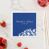 Blauw Wit Bloeiende Werveltje Gepersonaliseerde br Servet (Insitu)