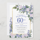 Blauw Wit Bloemen 60e Verjaardag Verrassingsfeest Kaart (Voorkant)