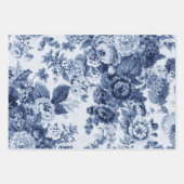 Blauw & Wit Bloemen Bloemen Bloemen Inpakpapier Vel (Voorkant 3)