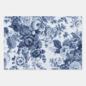 Blauw & Wit Bloemen Bloemen Bloemen Inpakpapier Vel (Voorkant 2)