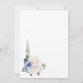 Blauw Wit Bloemen Boog Trouwen Save the Date (Achterkant)