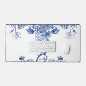 Blauw & Wit Bloemen China Patroon Ming Vaas Bureaumat (Keyboard & Muis)