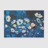 Blauw & Wit  Bloemen Decoupage Links 143 Tissuepapier (Voorkant)