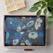 Blauw & Wit  Bloemen Decoupage Links 143 Tissuepapier (Geschenk)