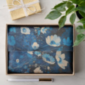 Blauw & Wit  Bloemen Decoupage Rechts 143 Tissuepapier (Geschenk)