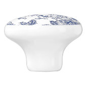  Blauw & Wit Bloemen Gedrukt Keramische Knob Knop (Zijkant)