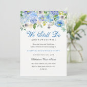 Blauw Wit Bloemen Gelofte Vernieuwing Jubileum Uit Kaart (Staand voorkant)