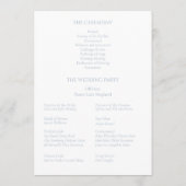 Blauw & Wit Bloemen Hydrangea Trouwprogramma Programmakaart (Achterkant)