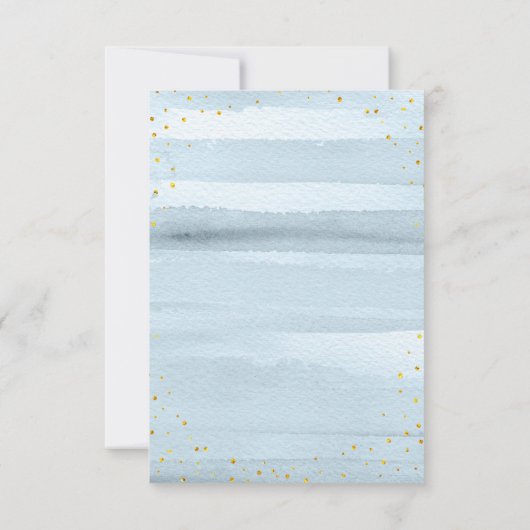 Blauw Wit Bloemen met Gouden Glitter Boeken voor B Kaart (Achterkant)