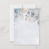 Blauw & Wit Bloemen Modern RSVP Kaartje (Achterkant)