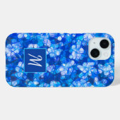 Blauw Wit Bloemen Moderne Bloemen Monogram Custom Case-Mate iPhone Case (Achterkant (horizontaal))