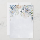 Blauw & Wit Bloemen Moderne Bruidsbrunch Kaart (Achterkant)