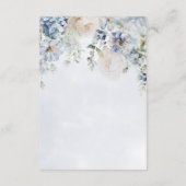 Blauw & Wit Bloemen Moderne Receptie Informatiekaartje (Achterkant)