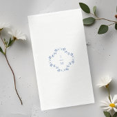 Blauw & Wit Bloemen Monogrammed Wedding Servet