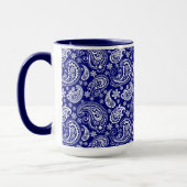 Blauw & Wit  Bloemen Paisley Design Mok (Links)