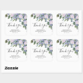 Blauw Wit Bloemen Pensioenfeest Dank u Vierkante Sticker (Vel)