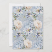 Blauw & Wit Bloemen Rustiek Romantisch Vrijgezelle Kaart (Achterkant)