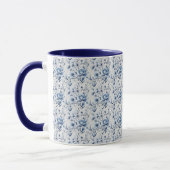 Blauw Wit Bloemen Toile Chinoiserie Waterverf Mok (Links)