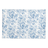 Blauw & Wit Bloemen Toile Kussensloop (Achterkant)