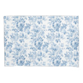 Blauw & Wit Bloemen Toile Kussensloop (Voorkant)