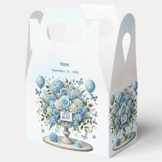 Blauw Wit Bloemen Vaas Favoriet Box Bedankdoosjes (Geopend)