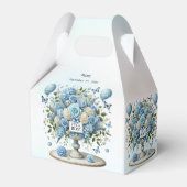 Blauw Wit Bloemen Vaas Favoriet Box Bedankdoosjes (Voorkant Zijde)