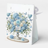 Blauw Wit Bloemen Vaas Favoriet Box Bedankdoosjes (Achterkant)