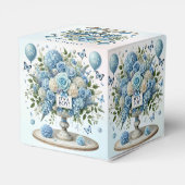 Blauw Wit Bloemen Vaas Favoriet Box Bedankdoosjes (Achterkant)