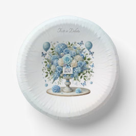 Blauw Wit Bloemen Vaas Papieren Bowl Kommen