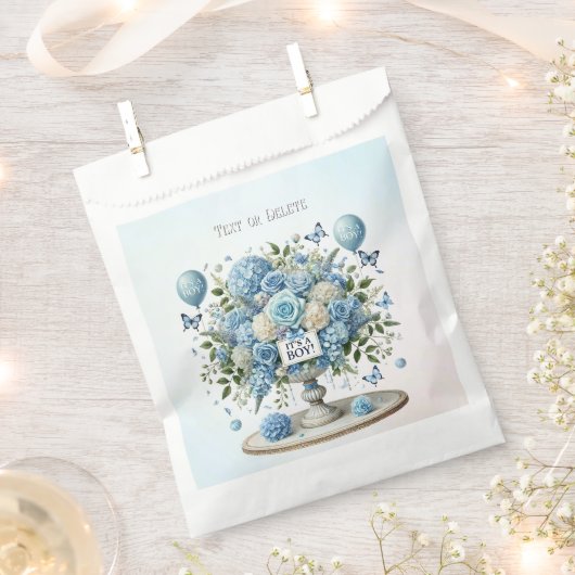 Blauw Wit Bloemen Vaas Voorkeur Tassen Bedankzakje (Geknipt)