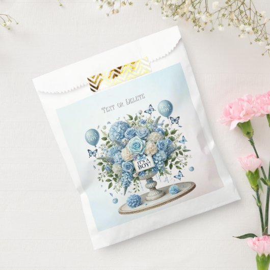 Blauw Wit Bloemen Vaas Voorkeur Tassen Bedankzakje (Gezegeld)