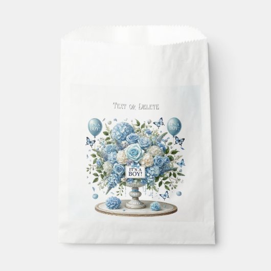 Blauw Wit Bloemen Vaas Voorkeur Tassen Bedankzakje (Voorkant)