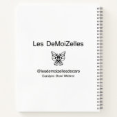 Blauw & Wit Bloemen Vrouw Mode Notitieboek (Achterkant)