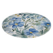Blauw Wit Bloemen Waterverf Chic Snijplank (Hoek)