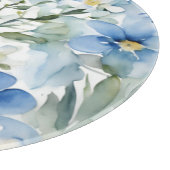 Blauw Wit Bloemen Waterverf Chic Snijplank (Hoek)