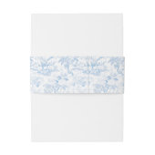 Blauw wit bloemenbruiloft uitnodiging buikband uitnodigingen wikkel (Achterkant Voorbeeld)