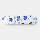 Blauw & Wit Bloemend Skate Deck, Kintsugi geïnspir Persoonlijk Skateboard (Horizontaal)