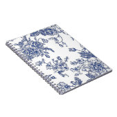 Blauw & Wit Bloemenspiraal Foto Notitieboek (Rechterzijde)