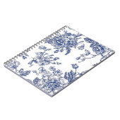 Blauw & Wit Bloemenspiraal Foto Notitieboek (Linkerzijde)