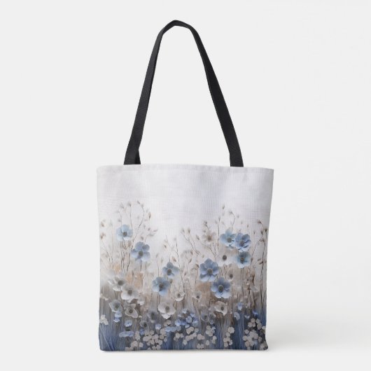  blauw/wit bloementuin Maid of Honor Tote Bag (Achterkant)