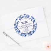 Blauw & Wit Bloemenzeep Cosmetica Label (Envelop)