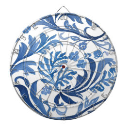 Blauw & Wit Bloemmotief | Chinoiserie Patroon Dartbord