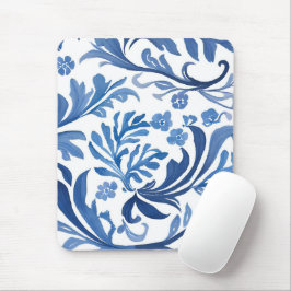 Blauw & Wit Bloemmotief | Chinoiserie Patroon Muismat