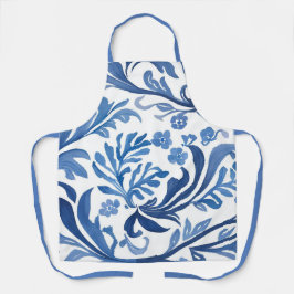 Blauw & Wit Bloemmotief | Chinoiserie Patroon Schort