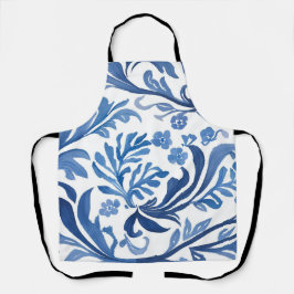 Blauw & Wit Bloemmotief | Chinoiserie Patroon Schort