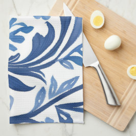 Blauw & Wit Bloemmotief | Chinoiserie Patroon Theedoek