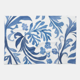 Blauw & Wit Bloemmotief | Chinoiserie Patroon Theedoek